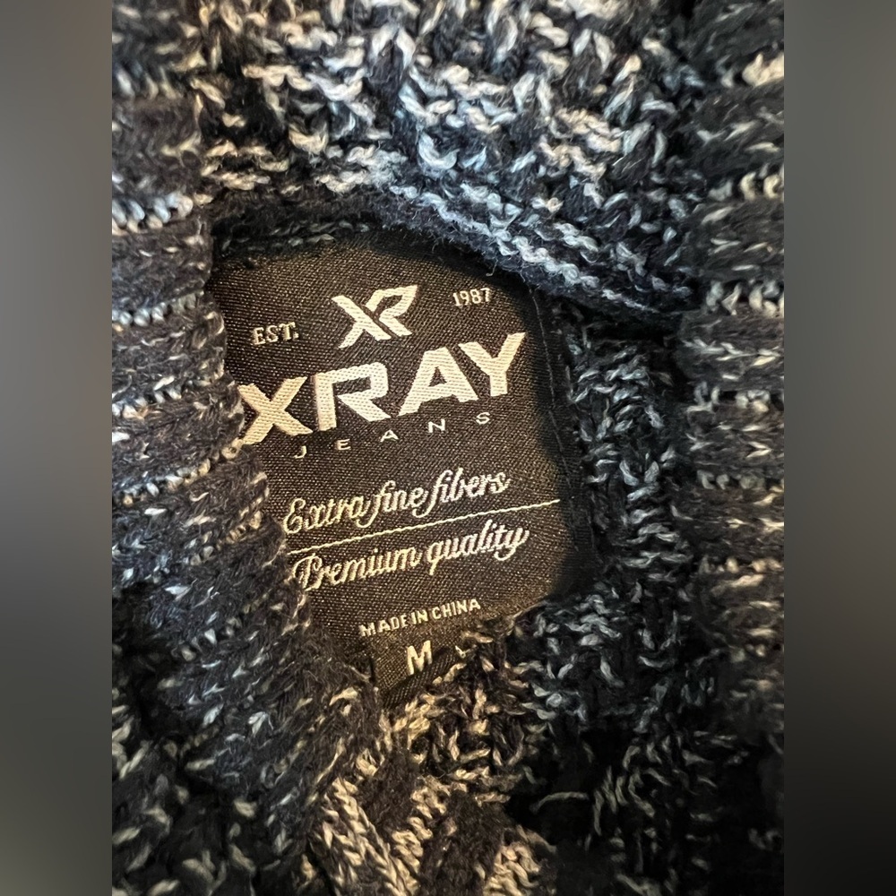 XRAY Men's Blue Knit Sweater with Brown Accents - Picture 4 of 6